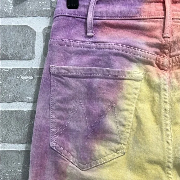 Mother The Hustler Ankle Fray Tie Dye Jeans Mystical AF Size 27 - Picture 14 of 16